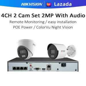 Hikvision 2/4MP IP Camera CCTV Package Set ColorVu W/Audio Network Camera With POE Port NVR