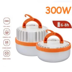 Senter Lampu Emergency Gantung LED Cahaya PUTIH Terang Camping Lamp USB Recharge Isi ulang Type C Lampu Camping Jualan Portable Kecil Dagang Event Bazzar Outdoor Darurat Bakpao The Night Market Street Vendor Artifact Magnet Tahan Air IPX6 300W Lithium