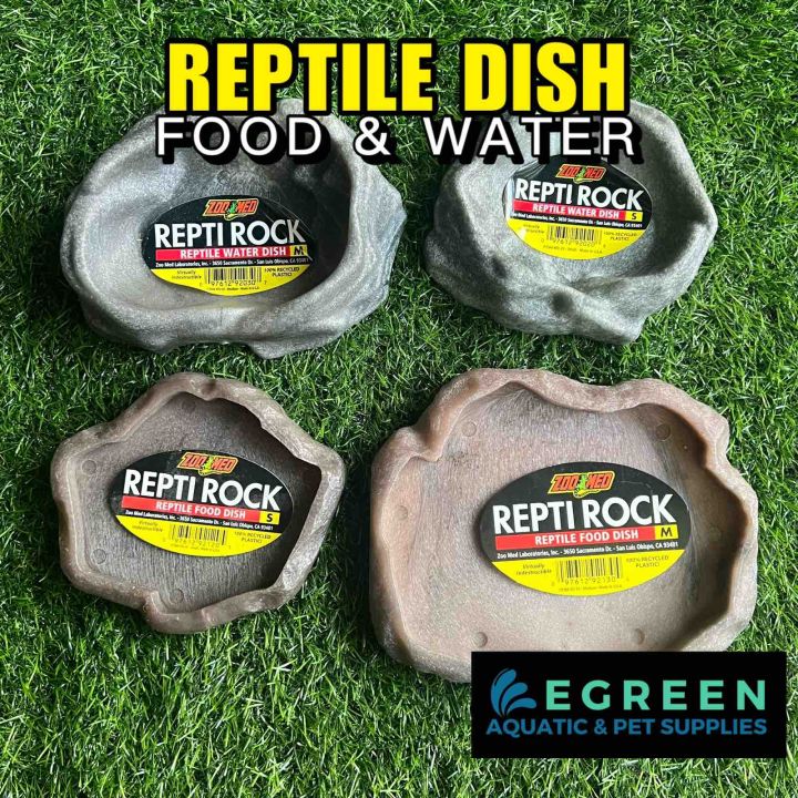 Reptile Food & water Dish Zoomed Repti Rock Tortoise Snake Lizard