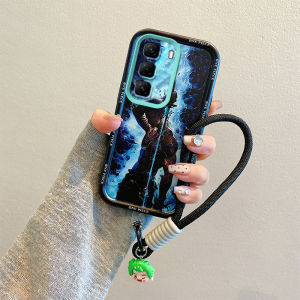 infinix Hot 60 Pro+ 4G Case For infinix Hot 60 Pro Plus 4G【Lanyard + Four corners are shock-proof silicone soft case cartoon cute female boy camera protection phone case cover-Y1】