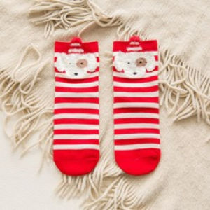 Winter Cartoon Christmas Socks Cute Japanese Style Reindeer Womens Mid-Calf Socks