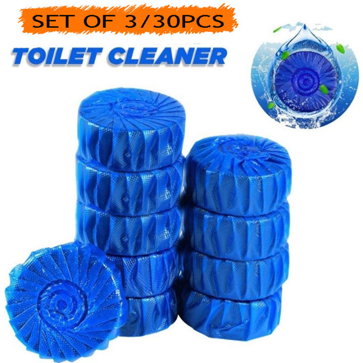 Set of 3/30pcsBlue Soap Cleaner Automatic Tank Bowl Bathroom System ...