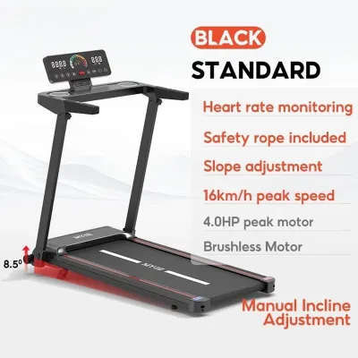 【Choice Store】4.5HP Foldable Electric Treadmill 1-18KM/H with slope and Bluetooth Music Portable 30° incline Walking Pad Heavy Duty For Home
