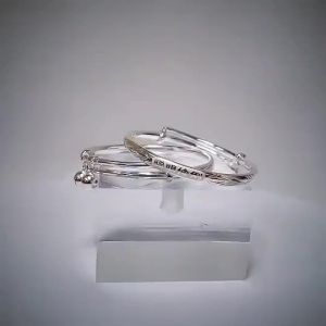 New product   Silver-plated white copper childrens bracelet with engraving symbolizing peace and longevity suitable for full-month infants bell bracelet childrens jewelry