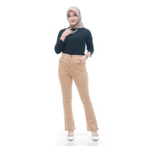 Highwaist Cutbray Karet Pinggang Jeans Tebal 13os Big Size Jumbo 27-42