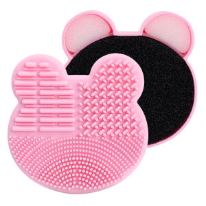 Dorisna 2 in 1 Soft Silicone Makeup Brush Cleaning Bowl Sponge Brushes Cleaning Mat Cosmetic Eyeshadow Brush Cleaner Scrubber Box