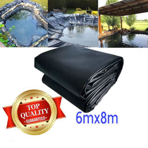 【300/500 ไมครอน】พลาสติกปูบ่อ ผ้ายางปูบ่อปลา HDPE เสริม UV  ทนทาน50ปี สีดำ ผ้ายางปูบ่อ ปูบ่อน้ำ สระน้ำ สระน้ำฝาบ่อผ้ายาง