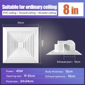 LXL Exhaust Fan 8/10/12/14 Inch Ceiling Exhaust fan Strong Wind Quiet Kitchen Exhaust Ventilator Office Living Room