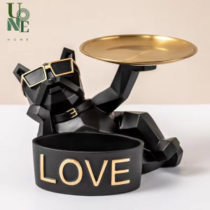 UoneHome พร้อมส่ง ♥ H004 ของแต่งบ้าน กล่องบลูด็อก LOVE รูปปั้นเรซิน ของขวัญวันเกิด ของแต่งโต๊ะ ดีไซน์สร้างสรรค์