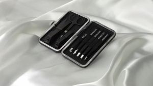 Tweezers and Nail Clipper Set with Case for Men Women MORGLES 9 Pcs Professional Stainless Steel Tweezers No Gaps