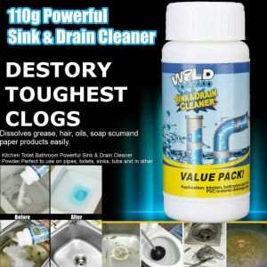 SERBUK BUBUK ANTI SUMBAT MAMPET PIPA KLOSET WASTAFEL WC DRAIN OPENER WILD TORNADO Sink & Drain Cleaner Untuk Pipa Saluran Air