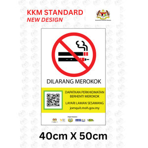 Quit Smoking Signage 40cm X 50cm - 2 Unit - Official 2025 - KKM Standard Design - Public Areas Cafes Offices