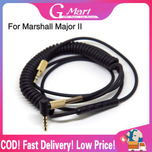 Replacement Audio Cable for Marshall Major 2 Bluetooth on Ear Over Ear Headphone Silver Plated Cable Aux Cords with Mic Marshall-Headset-Cable