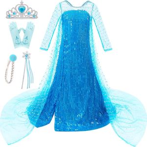 Esvaiy Girls Princess Dress Costume - Luxury Sequin Halloween Birthday Party Dress Up Kids 3t 4t 5t 6t 7t 8t