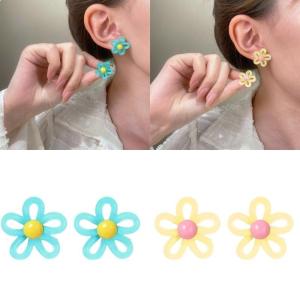Acrylic Flower Ear Studs Geometric Studs Earrings Statement Earrings Ear Waterproof Earrings for Everyday Wear