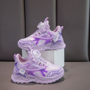 Girls Sneaker 2024 New Comfort Running Shoes Boys Shoes Rotating Button Childrens Casual Pumps Mens