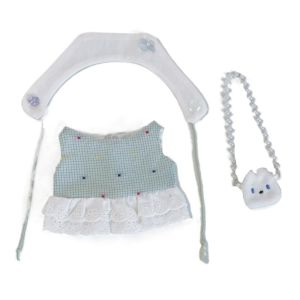 SKYJS 1 set กระโปรงลายตาราง ชุดตุ๊กตาผ้าฝ้ายขนาด 10/20 ซม. ชุดเจ้าหญิง ชุด ชุดตุ๊กตาขนาด 10 ซม. ตุ๊กตาแปลงเพศ ขนาดเล็ก ชุดตุ๊กตาผ้าฝ้ายขนาด 20 ซม. ของขวัญสำหรับเด็ก