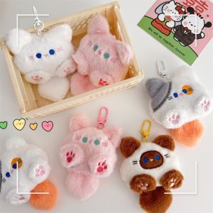 Cute Cat Plush Keychain Soft Stuffed Animal Bag Charm Pendant for Women Girls Gift Decoration