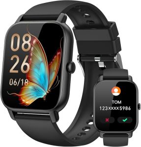 Smart Watches for Men Women(Answer/Me Call) 1.85 inch HD Fitness Tracker Watch with Activity Counter/ Sleep Monitor/ 1+ Sports Modes IP68 Waterproof Smart Watch for Android iPhone iOS Compatible