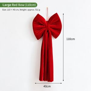 MUNCHX Vải nhung Trang trí nơ Dải ruy băng dài Kích thước lớn Đỉnh cây thông Thắt tay Nơ treo Cây thông Noel