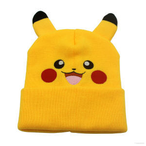 RA Pokemon Pikachu Child Knit Cap Autumn and Winter Outdoor Warm Woolen Cap Soft and Warm Hat Gift For Kids AR