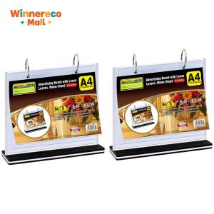 2pcs Menu Display Stand Acrylic Desktop Double Display Holder for Retail Stores