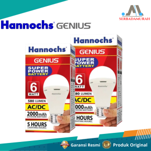 Hannochs Genius Bohlam LED Emergency 12WATT Putih - Garansi Resmi - Menyala Otomatis