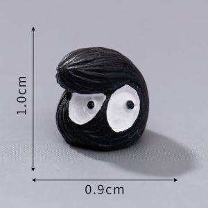 JOYNCLEON ที่ตกแต่งเรซิ่นถ่านหินสไปรท์สีดำขนาดเล็กน่ารักสำหรับ Terrarium งานฝีมือ DIY และการสร้างฉากที่สร้างสรรค์