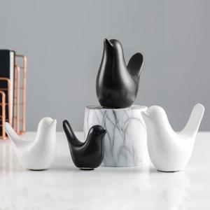 FDYRU Table Decor Living Room Home Decoration Ceramic Black White Nordic Style Ornaments Figurines Statue Bird Sculpture Decorative Accessories