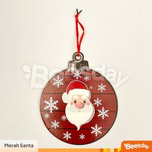 Bola Natal Gantung Foam 30x25cm (V09) | Hiasan Dinding Natal Lucu | Dekorasi Santa dan Snowman