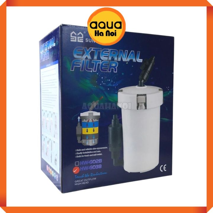Máy lọc SunSun HW 602B/603B/604B - Lọc thùng ngoài làm sạch nước hồ cá ...