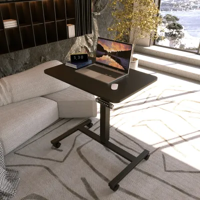 Mxtark 32 inches Mobile Electric Lift Desk Height Adjustable Table 80*60cm Office standing desk