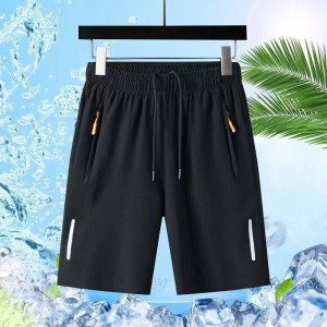 【Buy 1 get 1 】2PCS Mens Shorts with Zipper Beach Shorts Comfortable Shorts for Men Shark skin short