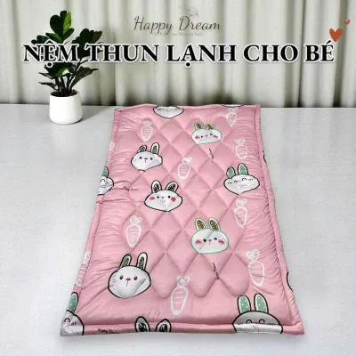 Nệm THUN LẠNH LOẠI 1 cho bé đi học nhà trẻ 70x120cm và 70*140cm họa tiết hoạt hình trẻ em