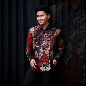 Batik Pria Lengan Panjang BATIK  HRB026 modern motif KERATONAN  size M L XL XXL