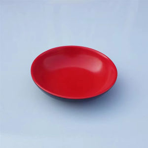 1/5Pcs Round Sauce Dishes Red Black Melamine Plate Seasoning Dishes Sushi Dipping Bowl Fruit Snack Plate Kitchen Accessories
