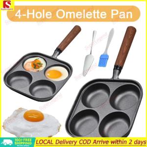 【Big Sale】 4-Cup Iron Egg Frying Pan with Handle Pancake Pan Omelette Pan Crepe Pan for Breakfast Fried Egg Pancakes Steaks Hamburger 【SuperLegend】