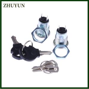 ZHUYUN 1 Bộ điện thoại khóa an ninh Power switch s1203 2pin 2 phím 12 mét thép không gỉ điện tử Key Switch on off khóa chuyển đổi