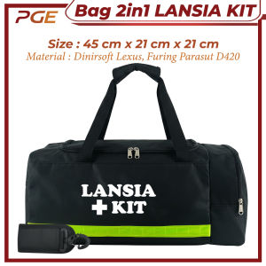 Medical Travel Bag 2in1 LANSIA KIT Tas Perlengkapan Medis P3K Tas Kesehatan Siaga Bencana Organizer Alat Medis Portable untuk Traveling Klinik Perawat & Kebutuhan Rumah Tangga
