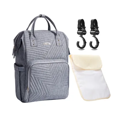 Sunveno Multifunction Diaper Bag Large Capacity Mommy Backpack Waterproof Travel Nappy Bag Quilted Fashion Maternity Bag with Front insulated Bottle Pockets
