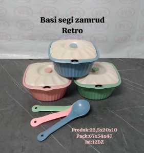 6pcs Wadah Sayur Tutup Set Sendok Basi Prasmanan+Sendok Set Wadah Sayur Mangkok Sayur