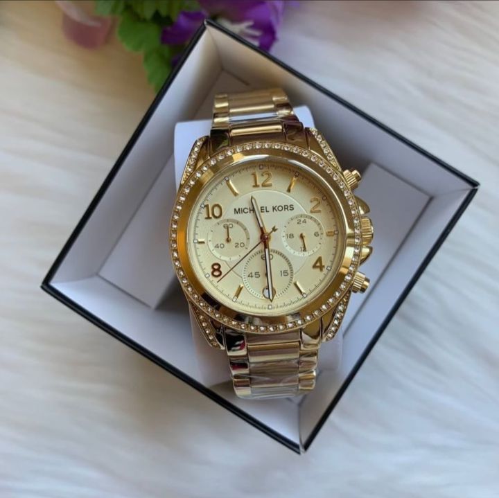 Michael Kors MK5166 Ladies Blair Chronograph PVD Gold Watch –  fashionaccesories
