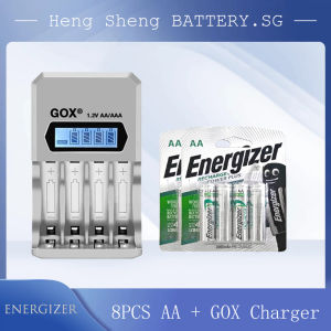 Energizer AAA/AA 1.2V Ni-Mh Rechargeable Batteries With 4 Slots LCD Display Smart Battery Charger