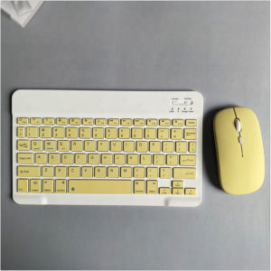 New Wireless Bluetooth Mouse & Keyboard Set Colorful Keyboard 10 Inches For Android/Ios/Ipad/Windows/Macaron/Tablet