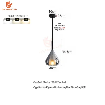 SG StockSmall glass chandelier Dining room lamp Bedroom bedside lamp Simple chandelier