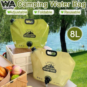 8L Camping Water Bag Foldable Plastic Soft Food-Grade Water Storage Large Capacity Tote Bag