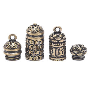 Follow Get New[Beautiful SS] Hollow Brass Buddha Sutra Cylinder Pendant Keychain Necklace Jewelry Box