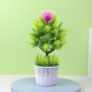 FSPT66 Pot Tanaman Hias Bunga Plastik Ornamen Pot Bunga Bonsai Artificial Flower Decoration