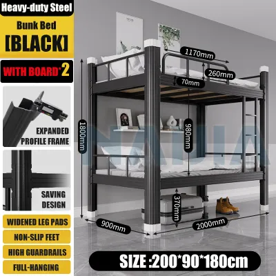 NAIJIA Bunk Bed Double Decker Bed Heavy Duty Double Decker Steel Bed Frame Heavy Duty Bunk Bed Katil Double Decker雙層床