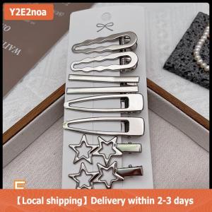 【Local shipping】 8pcs Girl Hair Pins Silver Metal Duckbill Clip Women Hair Clips Side Bangs Female Ladies Barrettes Hair Accessories